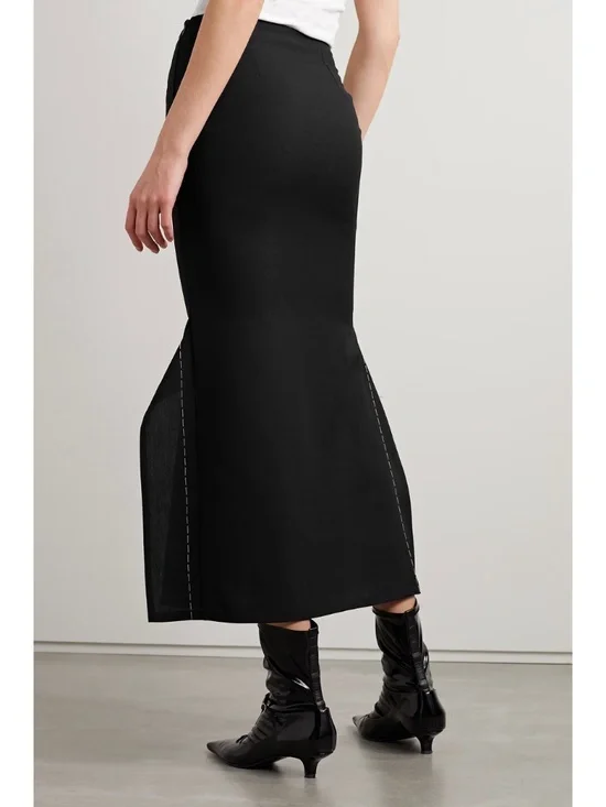 THE ROW Patillon topstitched wool and mohair-blend midi skirt - size 2 - NWT - Picture 3 of 6